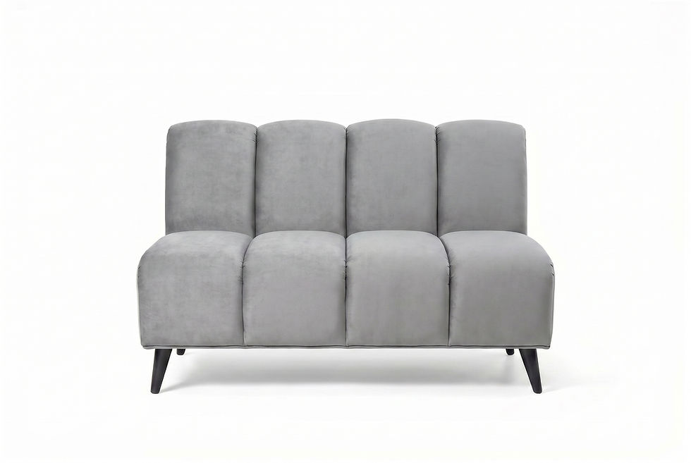 Miniature : Banquette Milano velours gris pierre