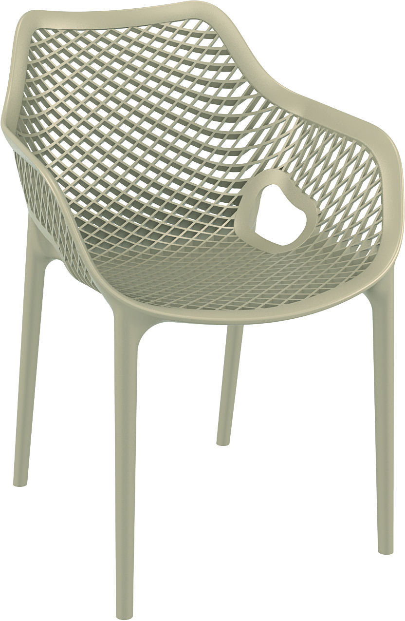 Miniature : Tabouret AIR BAR 75 Gris taupe Monobloc polypropylène