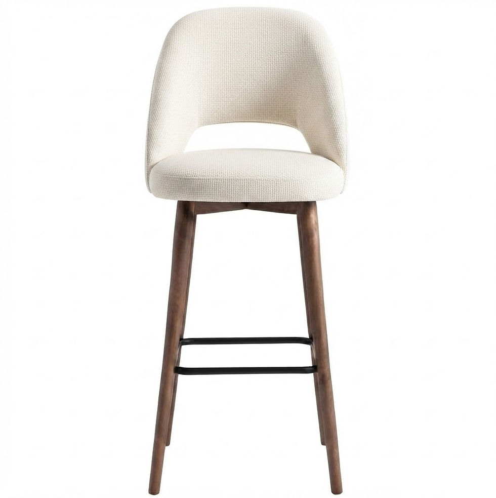 Miniature : Tabouret bar Malaga  tissu gava - pieds teinté noyer