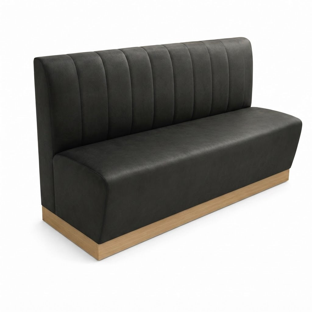 Banquette élégance couture verticale - plinthe en bois -similicuir arizona