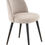 Miniature : Chaise restaurant rembourrée tissu beige pieds métal noir design contemporain CHR