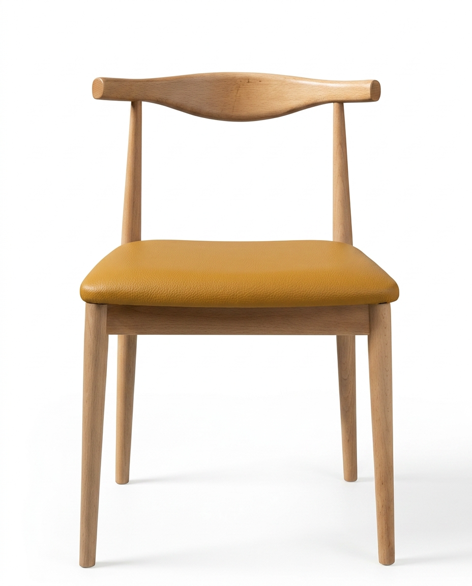 Miniature : Chaise Bilbao – Structure en hêtre massif & assise en simili cuir technique