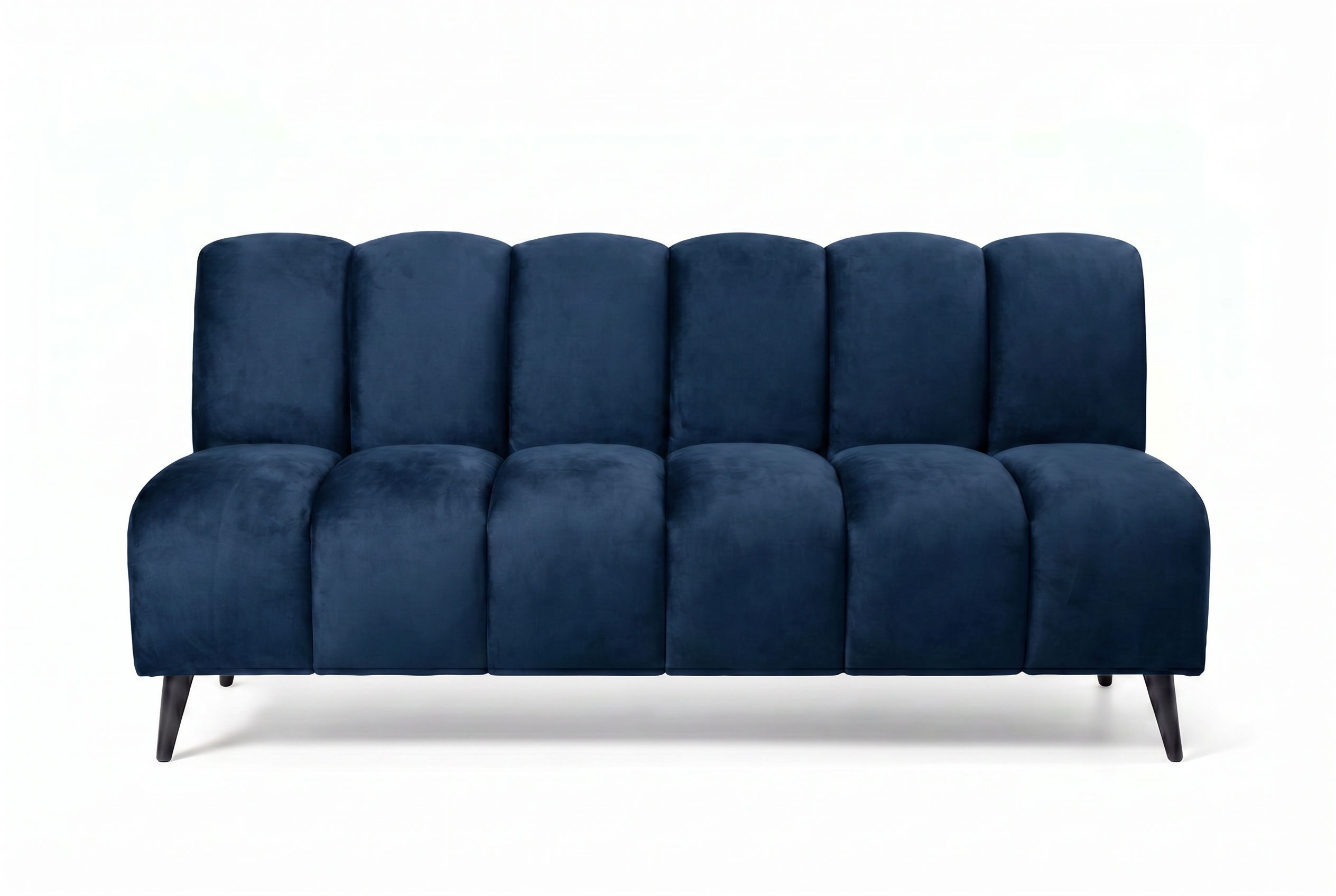 Banquette Milano velours bleu océan