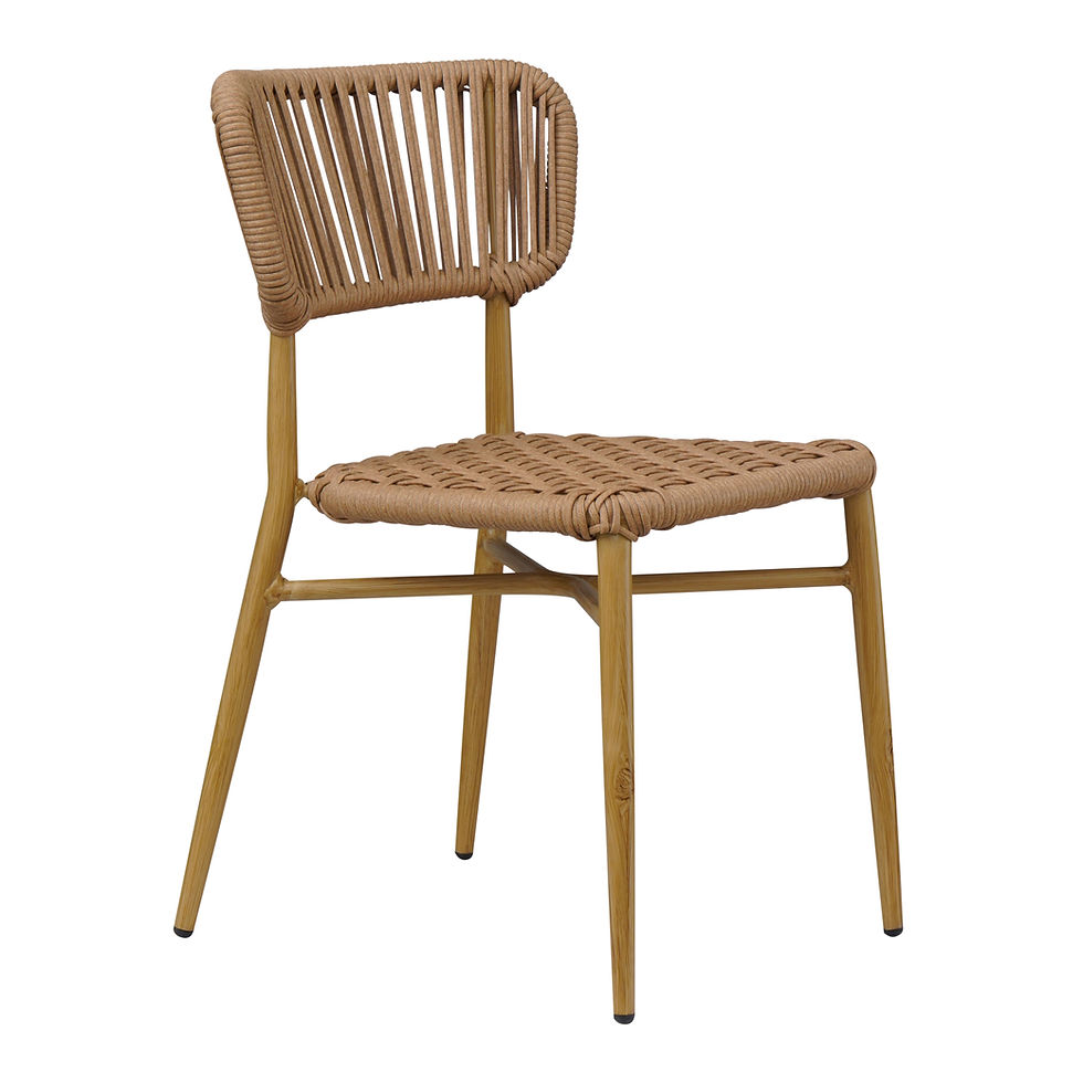 Miniature : Chaise de terrasse restaurant Marbella naturelle en aluminium et tressage effet corde