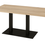 Miniature : Table Avoriaz finition Halifax blanc 40 mm pour restaurant – plateau bois clair épais sur pied central noir