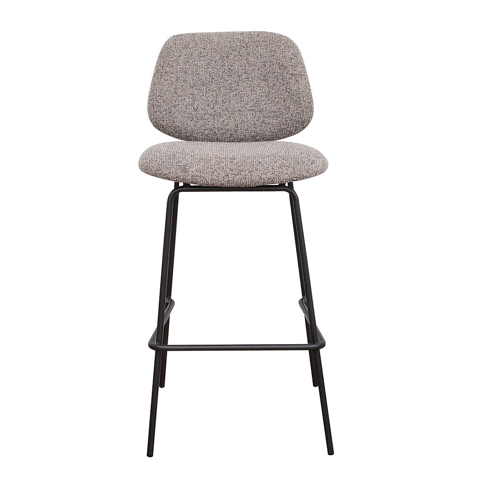 Miniature : Tabouret de bar professionnel César gris bleu et beige en tissu technique avec piètement métal