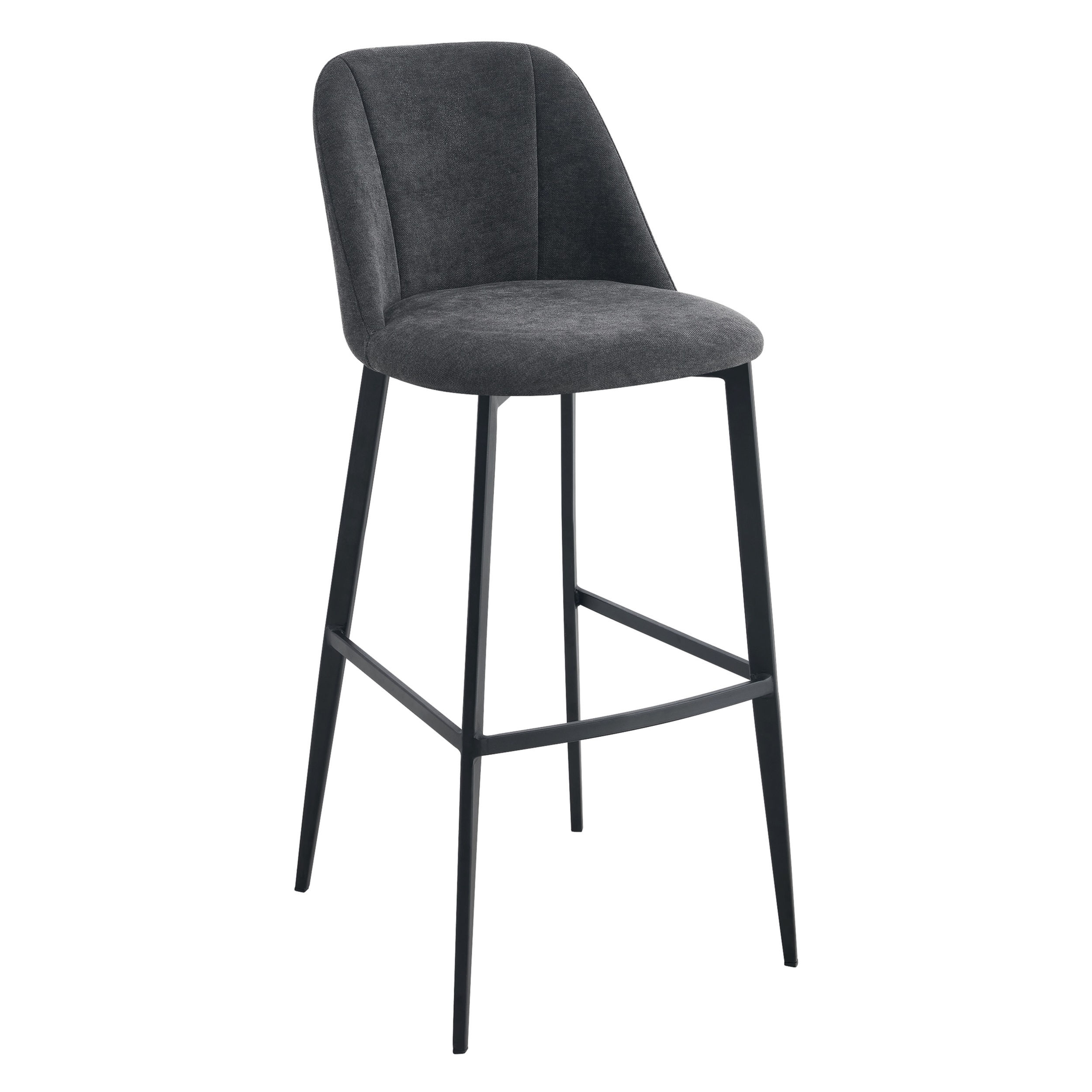 Tabouret de bar design Martin anthracite en tissu Storm pour usage professionnel