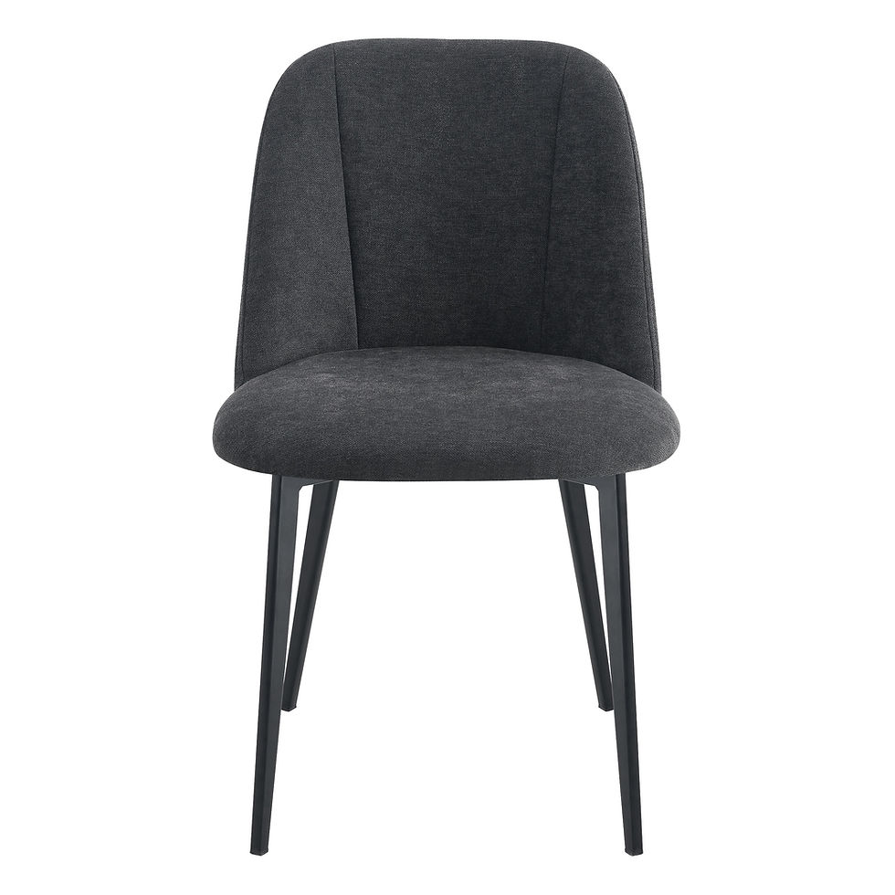 Miniature : Chaise de restaurant contemporaine Magali anthracite en tissu Storm et pieds métal noir