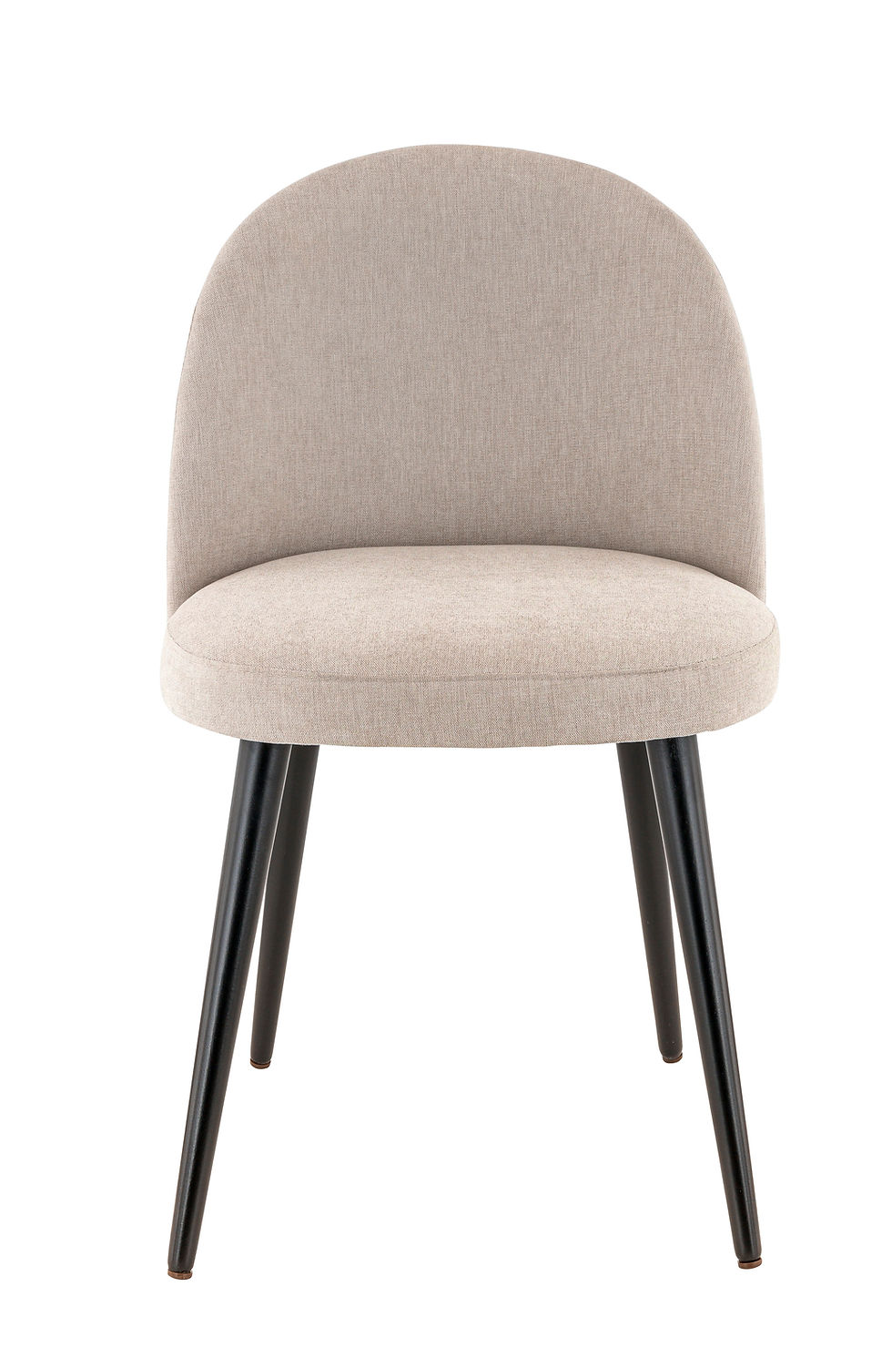 Chaise restaurant rembourrée tissu beige pieds métal noir design contemporain CHR