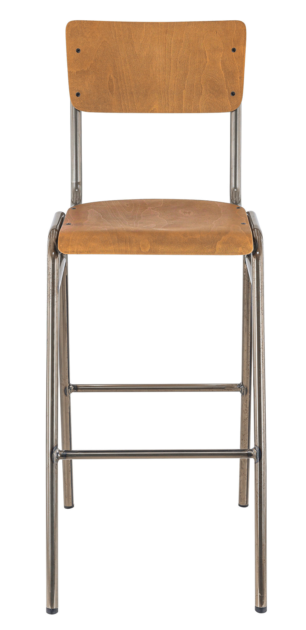 Miniature : Tabouret Harvard pour restaurant – tabouret haut esprit scolaire en bois et métal, robuste pour usage professionnel