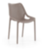Chaise Honfleur taupe pour terrasse de restaurant – chaise extérieure design en polypropylène ajouré, empilable