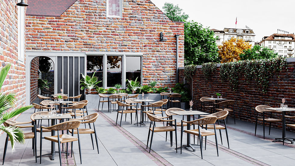 Miniature : Fauteuil Amsterdam naturel pour terrasse de restaurant – fauteuil extérieur en corde naturelle tressée et structure noire