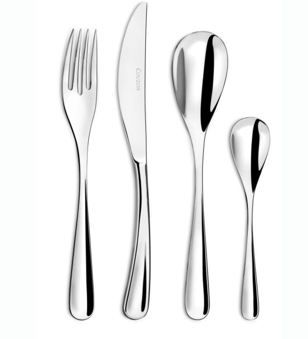 Couverts Eole finition inox brillant, ménagère professionnelle pour restaurant et brasserie