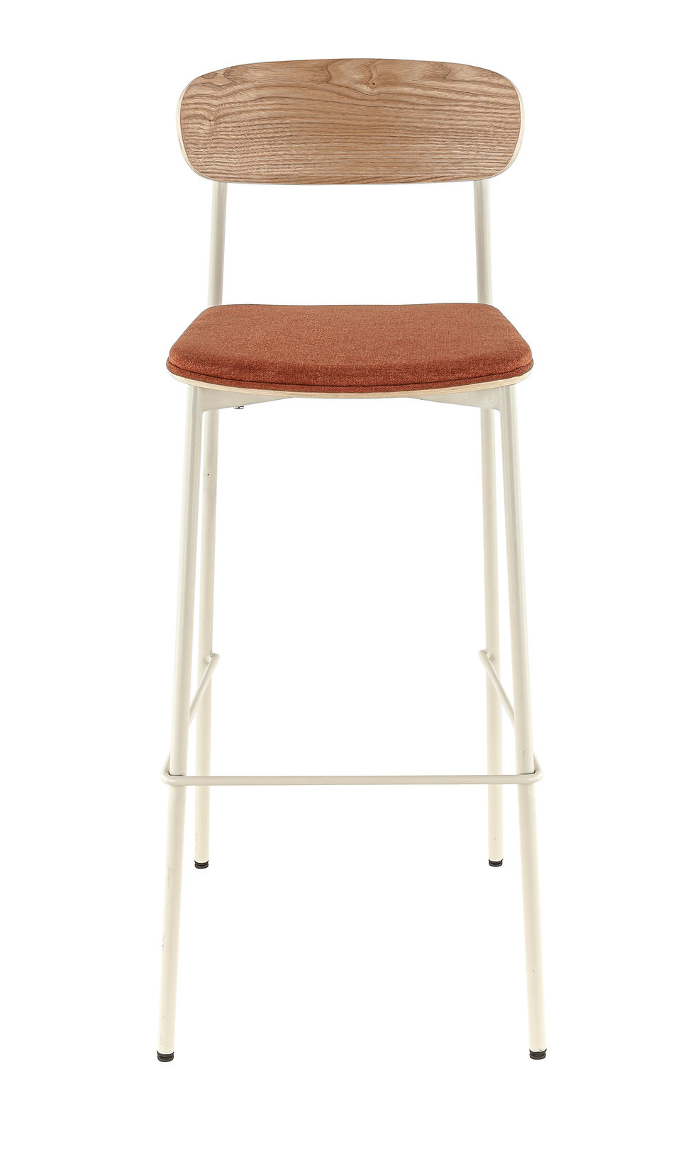 Miniature : Tabouret Ralph structure blanche style scandinave pour bar, brasserie et hôtel
