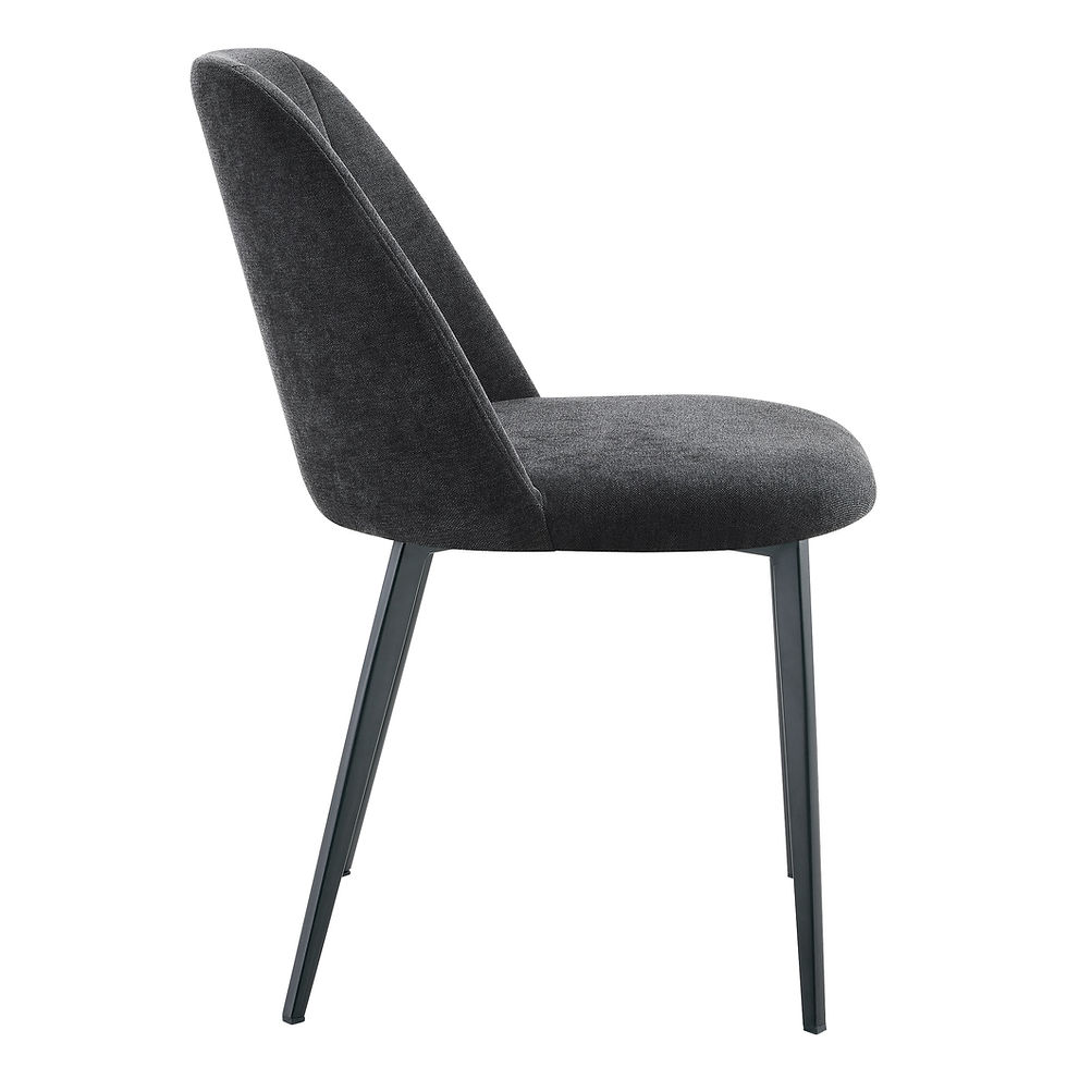 Miniature : Chaise de restaurant contemporaine Magali anthracite en tissu Storm et pieds métal noir