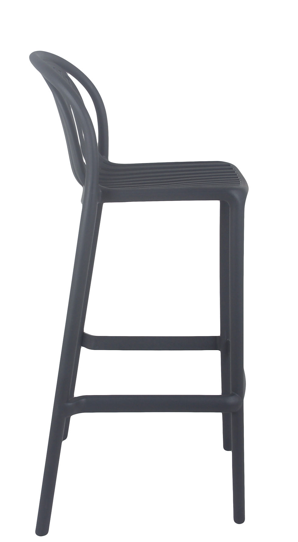 Miniature : Tabouret Oman anthracite pour terrasse CHR – tabouret haut résistant en polypropylène
