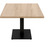Miniature : Table Tignes finition Halifax blanc 19 mm pour restaurant – plateau bois clair sur pied métal noir