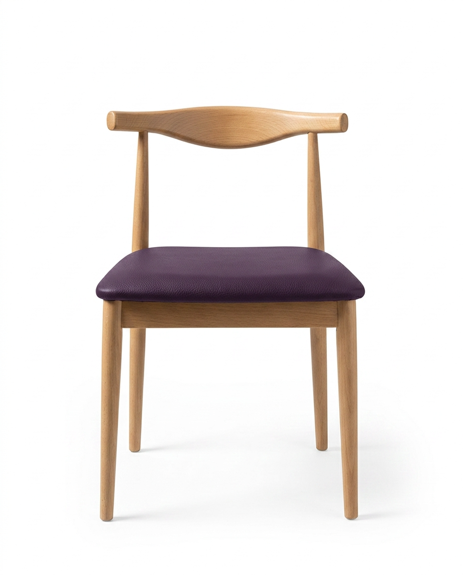 Miniature : Chaise Bilbao – Structure en hêtre massif & assise en simili cuir technique