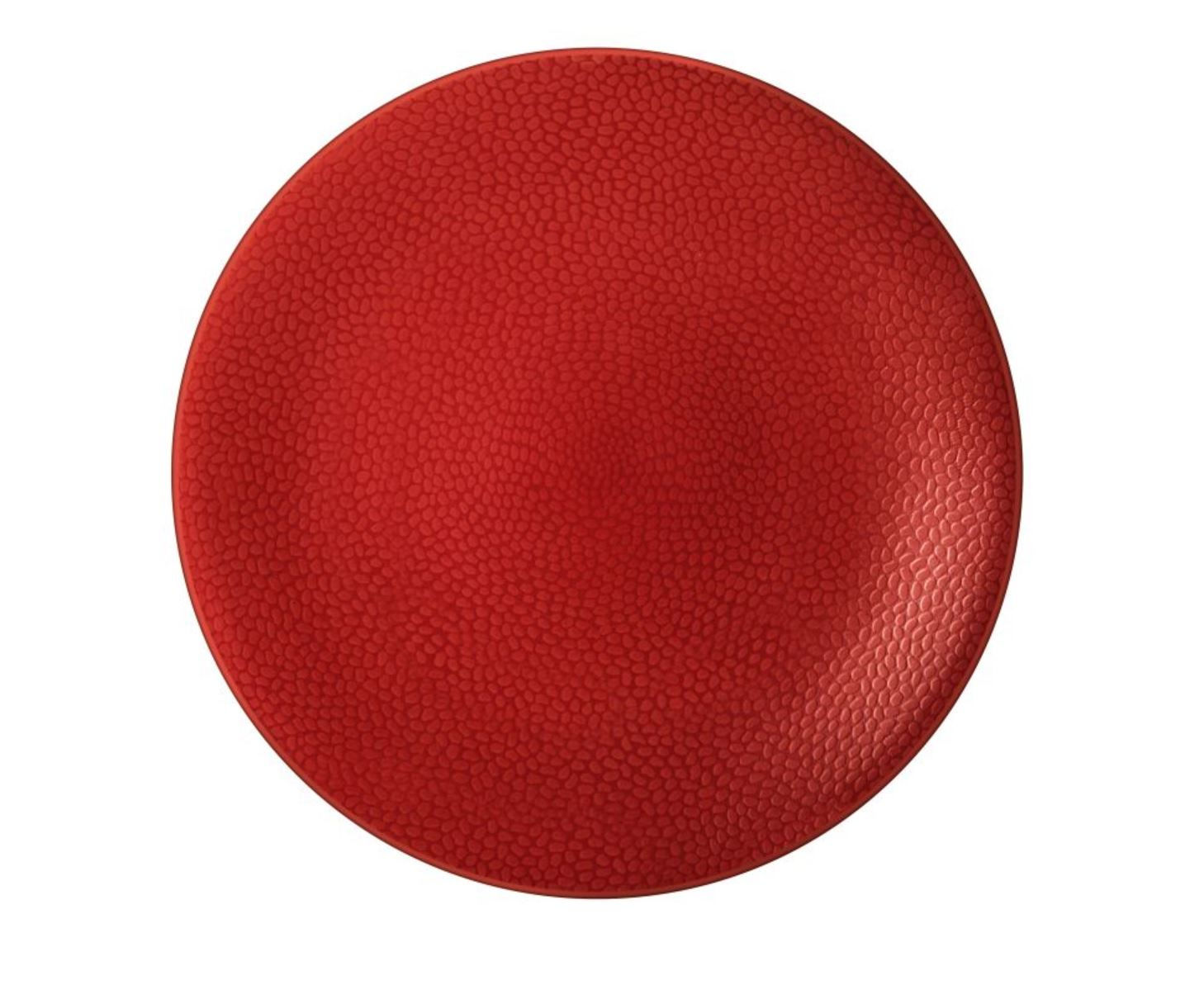 assiette professionnelle Stone rouge finition texturée pour restaurant et bistronomie