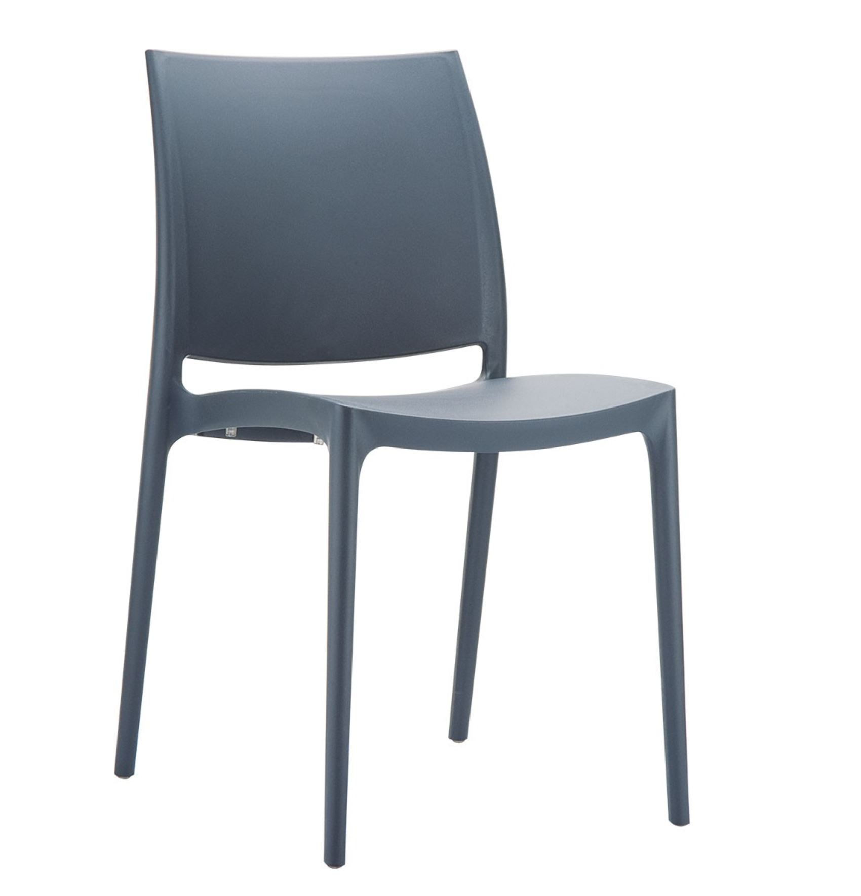 Chaise Maya anthracite empilable pour café restaurant – mobilier extérieur CHR