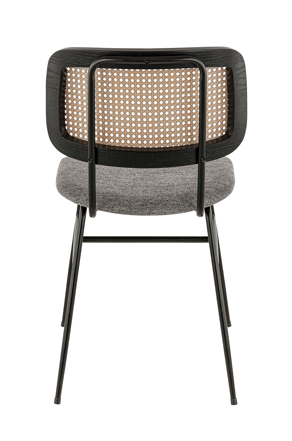 Miniature : Chaise Noelia dossier cannage et assise tissu pour restaurant style naturel et moderne