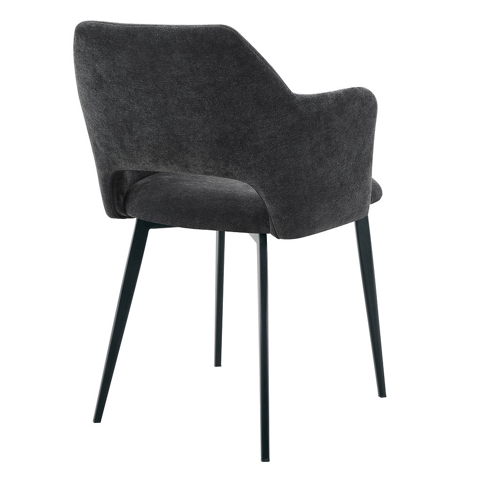 Miniature : Fauteuil de restaurant moderne Francis anthracite en tissu Storm et structure métal noir