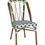 Miniature : Chaise de terrasse professionnelle Auteuil vert pâle noir blanc en aluminium effet rotin avec tressage bistro