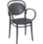 Fauteuil Marcel noir en résine pour terrasse de restaurant – fauteuil extérieur robuste CHR
