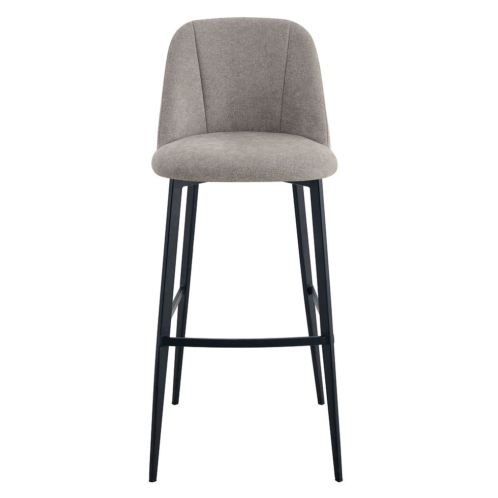 Miniature : Tabouret bar CHR Martin greige en tissu Storm avec structure métal noir