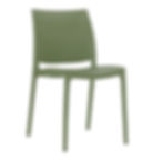 Chaise Maya olive pour terrasse de restaurant – chaise extérieure empilable CHR