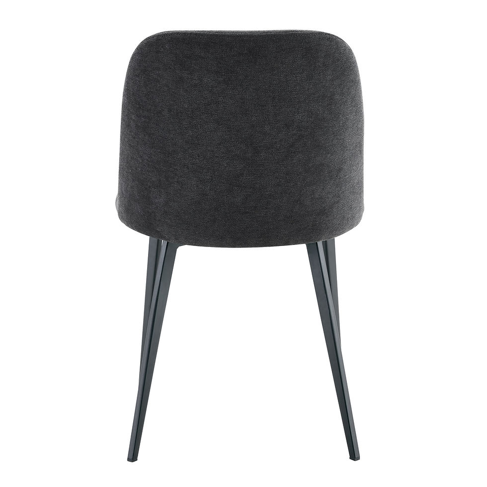 Miniature : Chaise de restaurant contemporaine Magali anthracite en tissu Storm et pieds métal noir