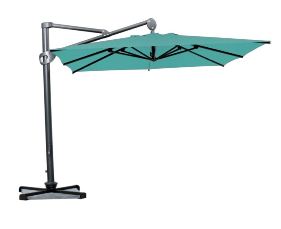 Miniature : parasol déporté professionnel Apollon 300x300 cm toile acrylique pour hôtel et restaurant