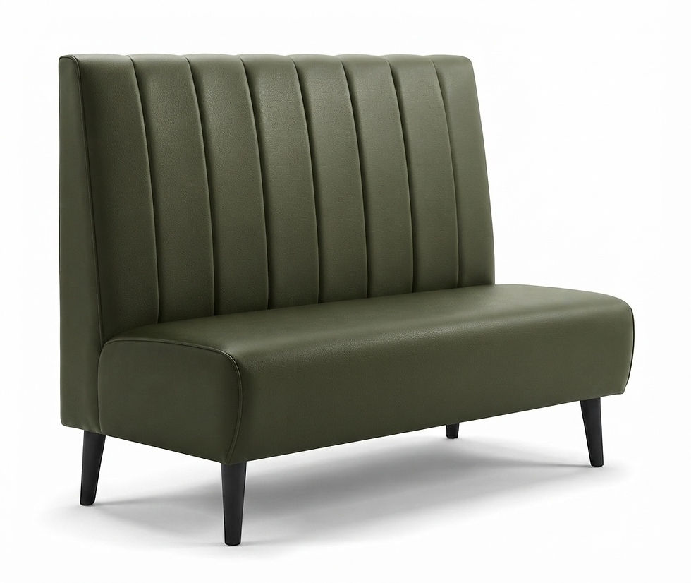 Miniature : Banquette Girona - couture vertical - similicuir Arizona -pieds acier noir