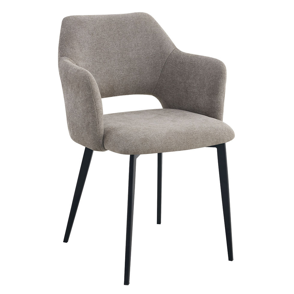 Fauteuil CHR Francis greige en tissu Storm résistant avec structure métal noir