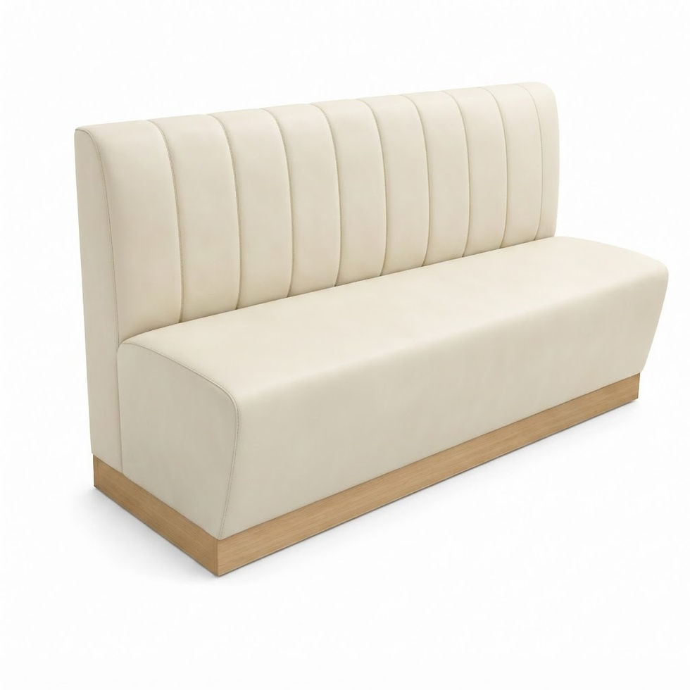 Miniature : Banquette élégance couture verticale - plinthe en bois -similicuir arizona