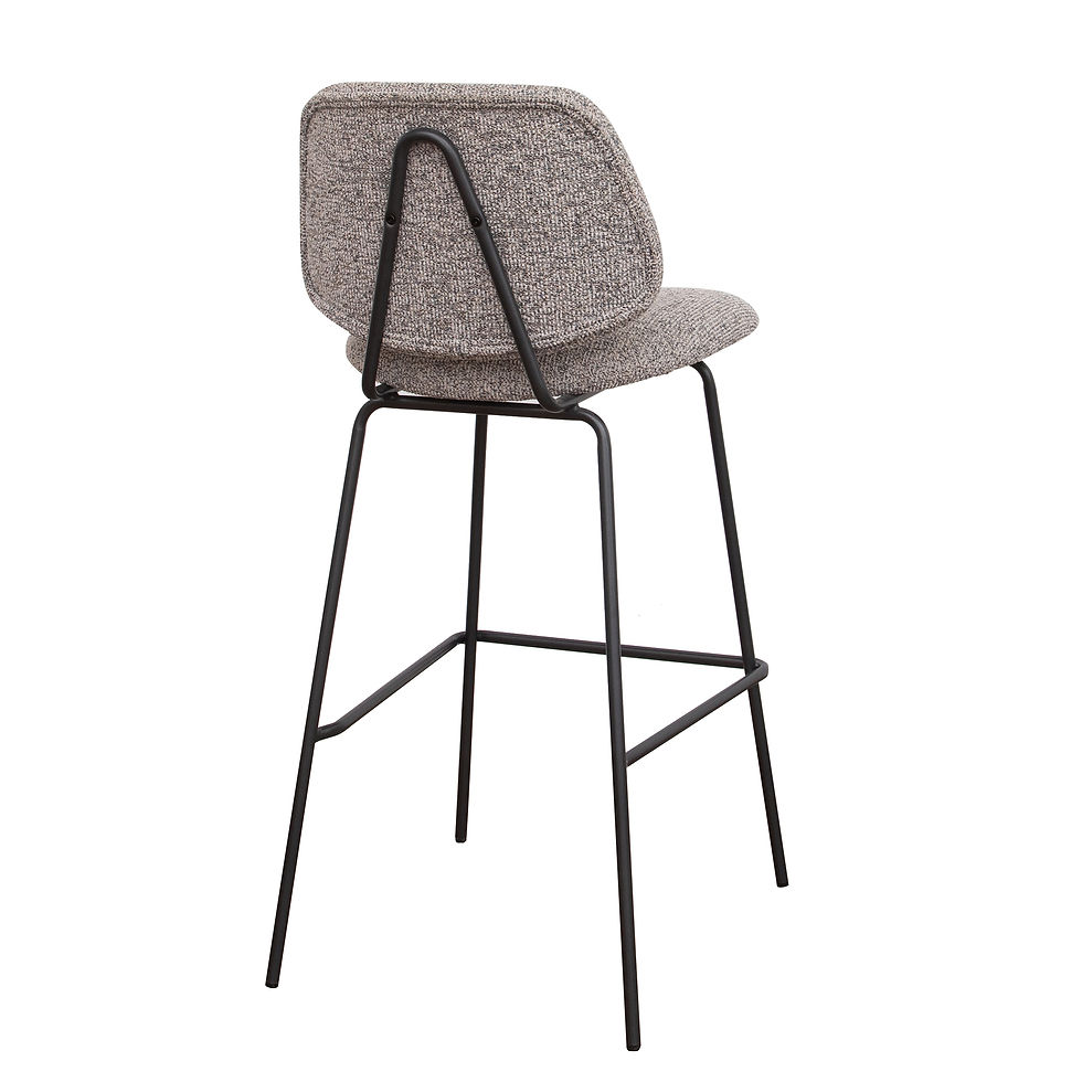 Miniature : Tabouret de bar professionnel César gris bleu et beige en tissu technique avec piètement métal