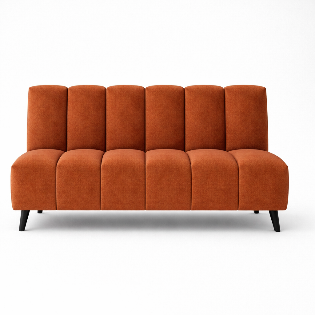 Banquette Milano terracotta velours - Couleur tendance 2026 pour restaurant design et hôtel boutique