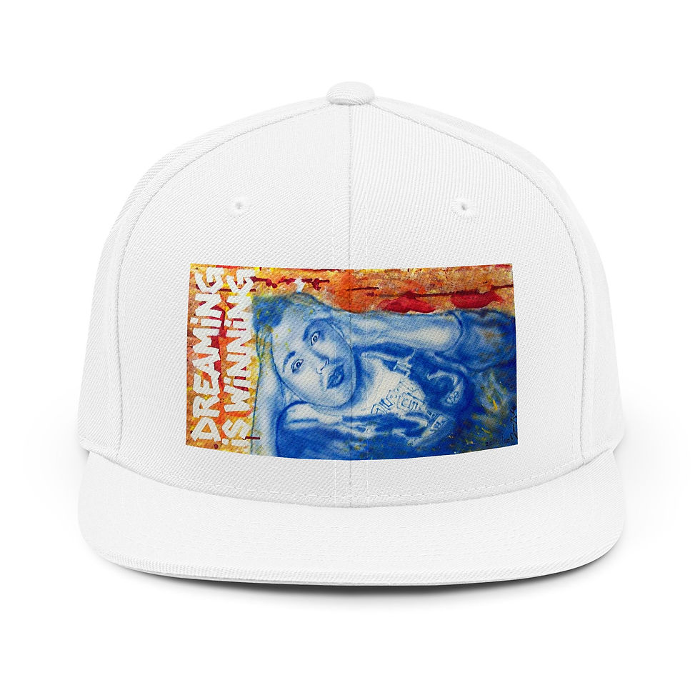 Thumbnail: Dreaming is Winning (Artwork) Snapback Hat | Motivational Embroidered Cap
