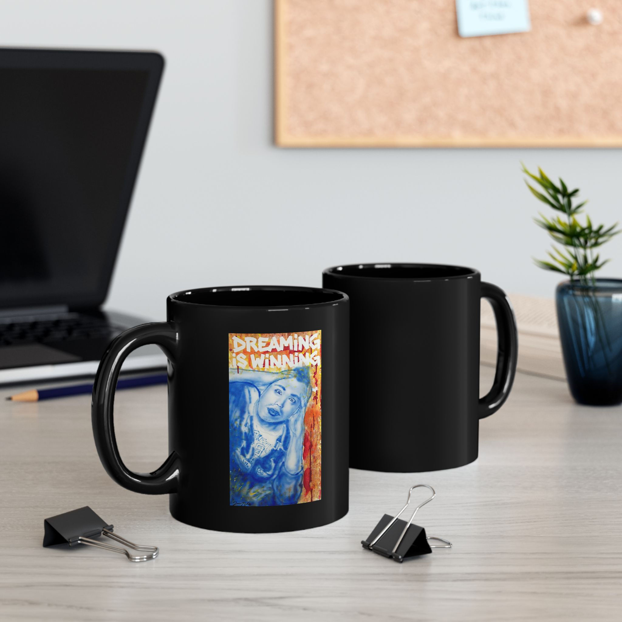 Dreaming is Winning (Artwork) Mug | Black Mug (11oz, 15oz)