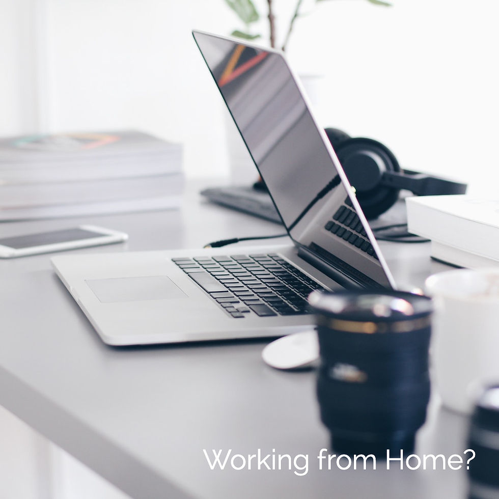 Laptop sitting on desk. Business owner working from home.