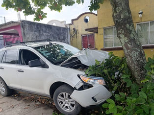 EDICIÓN 2425, DAMA ESTRELLÓ CAMIONETA CONTRA ÁRBOL DE ALMENDRA