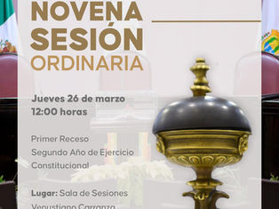 Novena Sesión Ordinaria H. Congreso del Estado de Veracruz