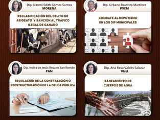 Conoce las propuestas presentadas en la Tercera Sesión Ordinaria de la LXVII Legislatura. 👇