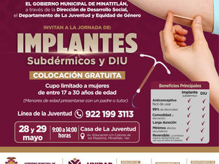 Jornada Gratuita de Implantes Subdérmicos y DIU