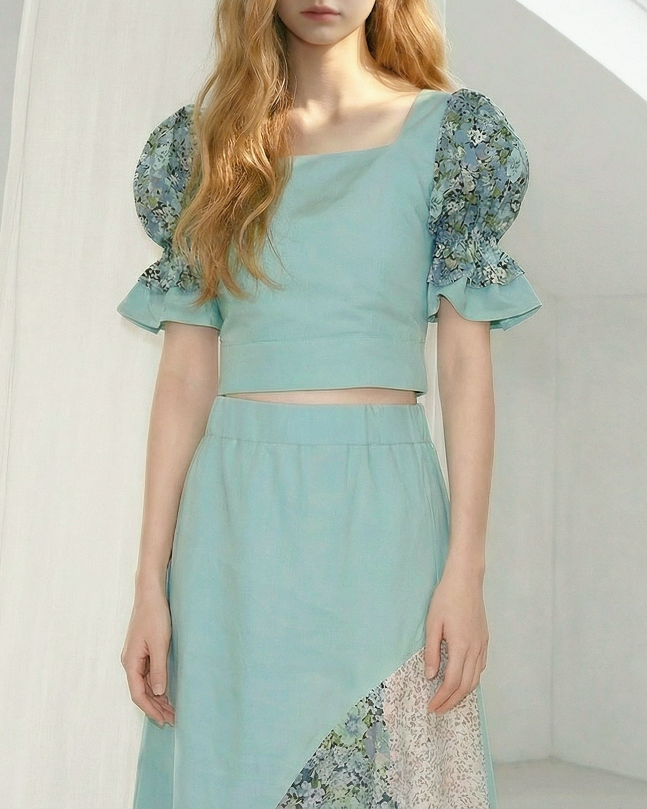 Chantel Puffed Sleeve Top // Menta