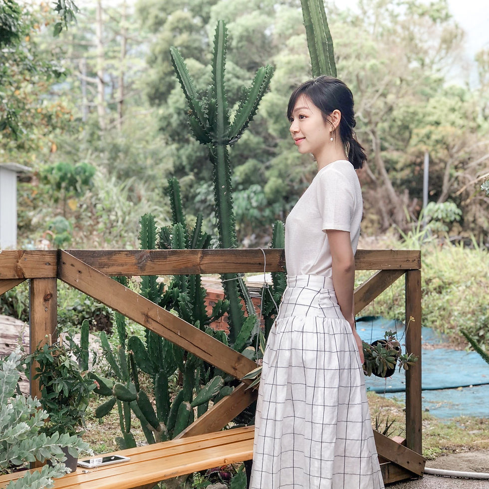 CHECK LINEN SKIRT