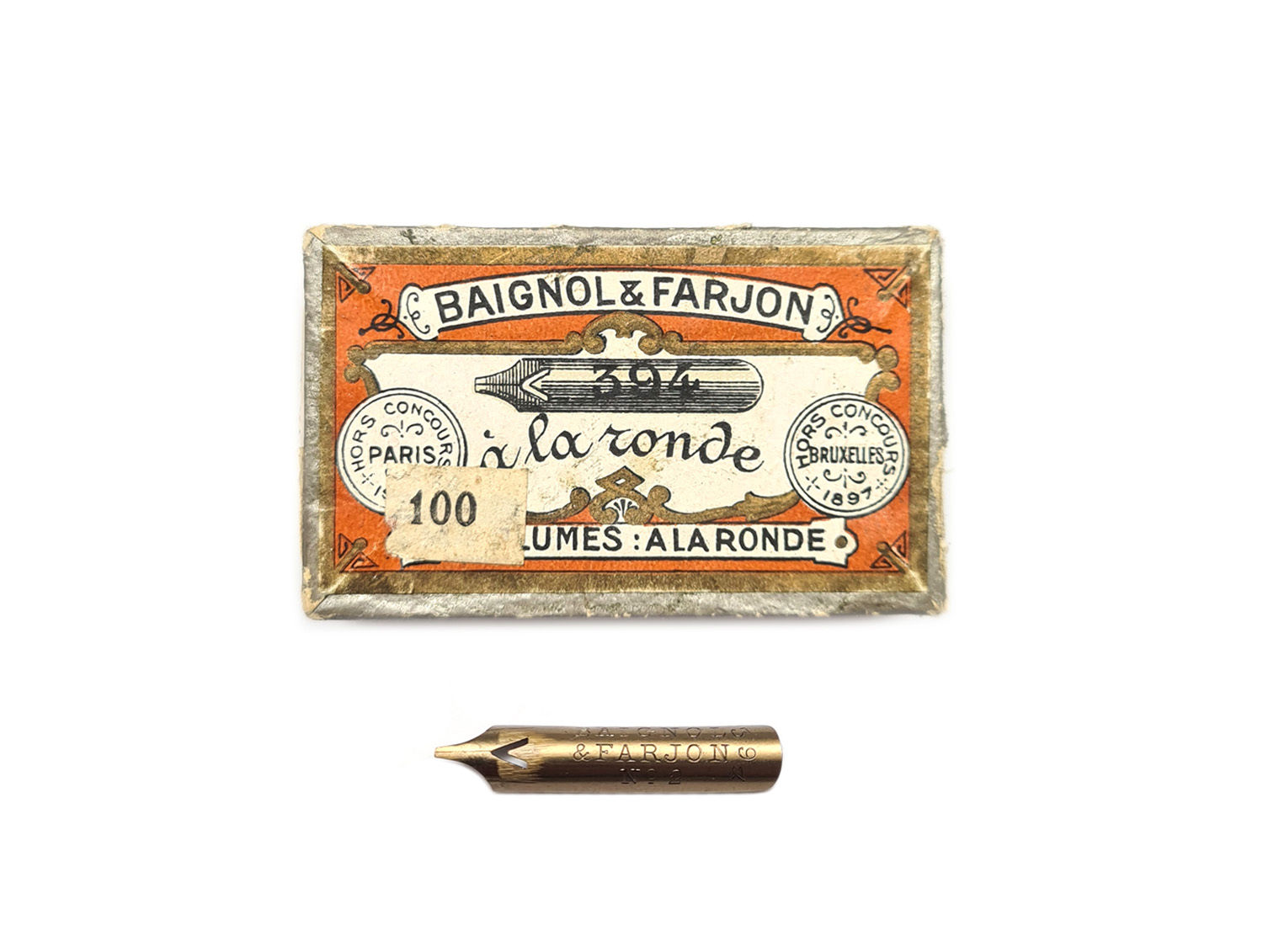 (119) stalówka ścięta BAIGNOL & FARJON -  A LA RONDE 394 No. 2 (0,9 mm)