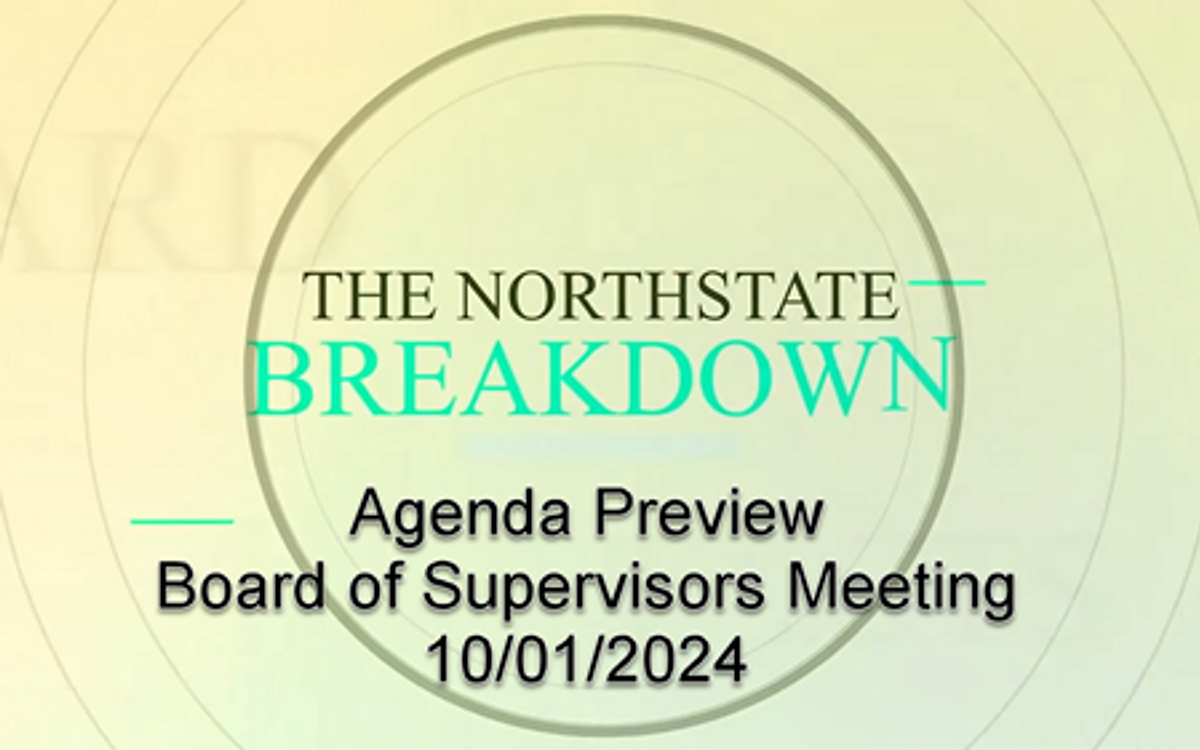 Agenda Preview Edition for Shasta County Board of Supervisors Meeting on October 1, 2024