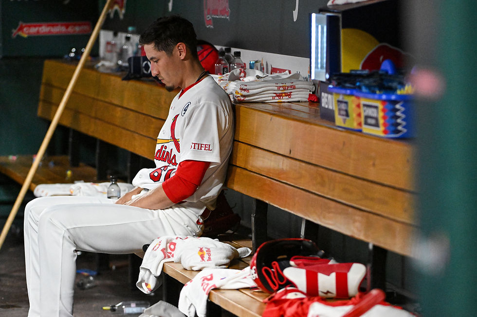 Riley O’Brien looks on after Cardinals’ loss to Rangers