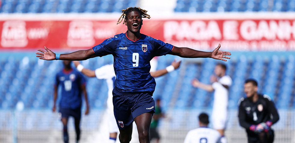 Cape Verde’s Benchimol celebrates third goal in friendly against Serbia